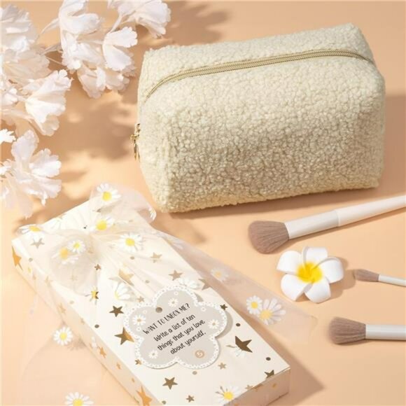 Teen Girl Gift Set Makeup Brushes Bag Jewelry Mirror Hair Clips Socks Box - Picture 7 of 8